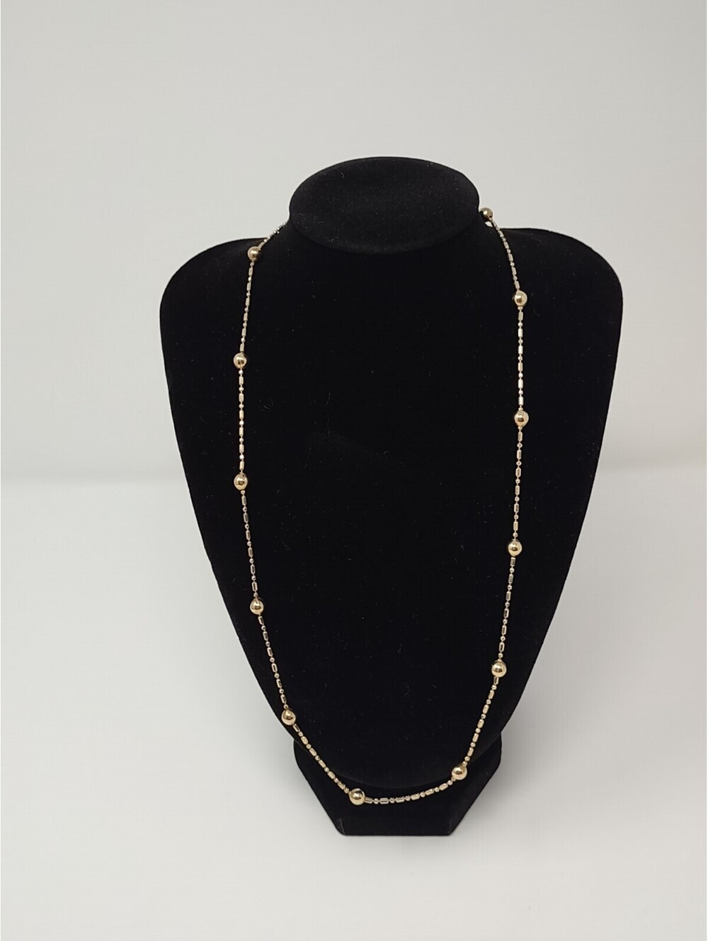 Vintage Italy 925 Gold Plated Sterling Silver Bead Necklace